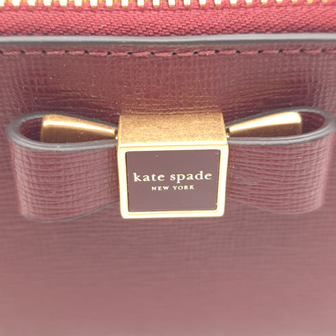 kate spade new york Morgan Bow Embellished Saffiano Leather Card Holder Autumnal